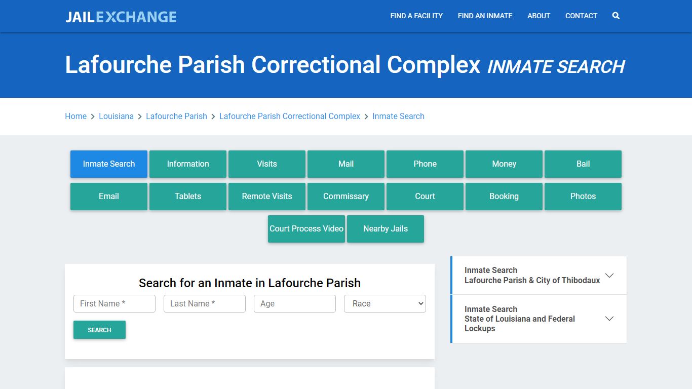 Lafourche Parish Correctional Complex Inmate Search - Jail Exchange