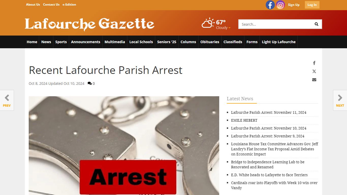 Recent Lafourche Parish Arrest | Local News | lafourchegazette.com